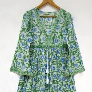 Bohemian Cotton Maxi Dress L NWOT